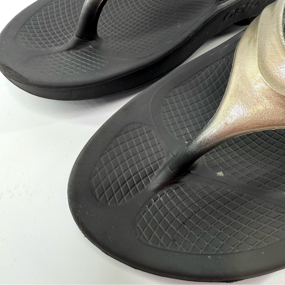 OOFOS OOLALA Luxe Thong Flip Flop Sandals Latte 42/US 11 - Picture 3 of 14